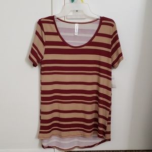 NWT Lularoe Classic T dk beige/red size small
